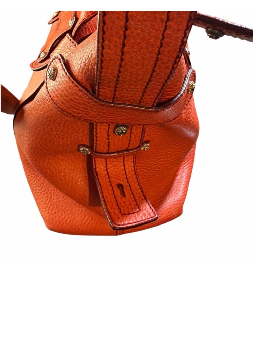 Low start - Salvatore Ferragamo Orange Pebble Leather Top-Handle & Crossbody Bag - Picture 4 of 10
